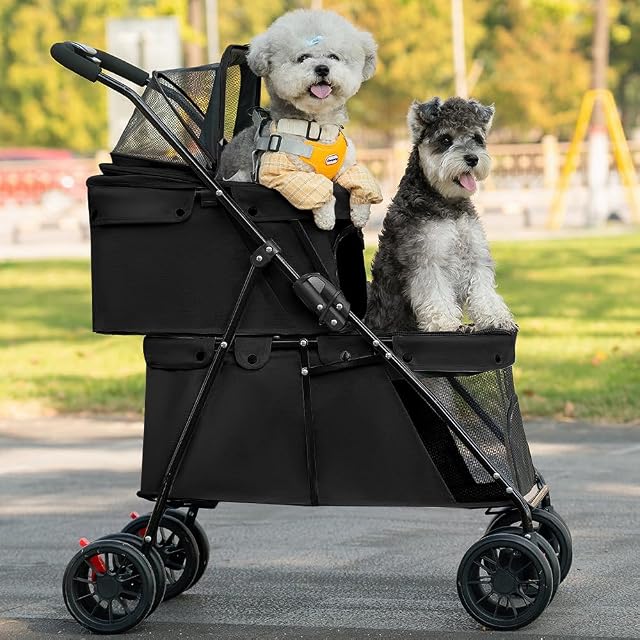 Cochecito doble capa para perro gato animal - Mascotas de viaje