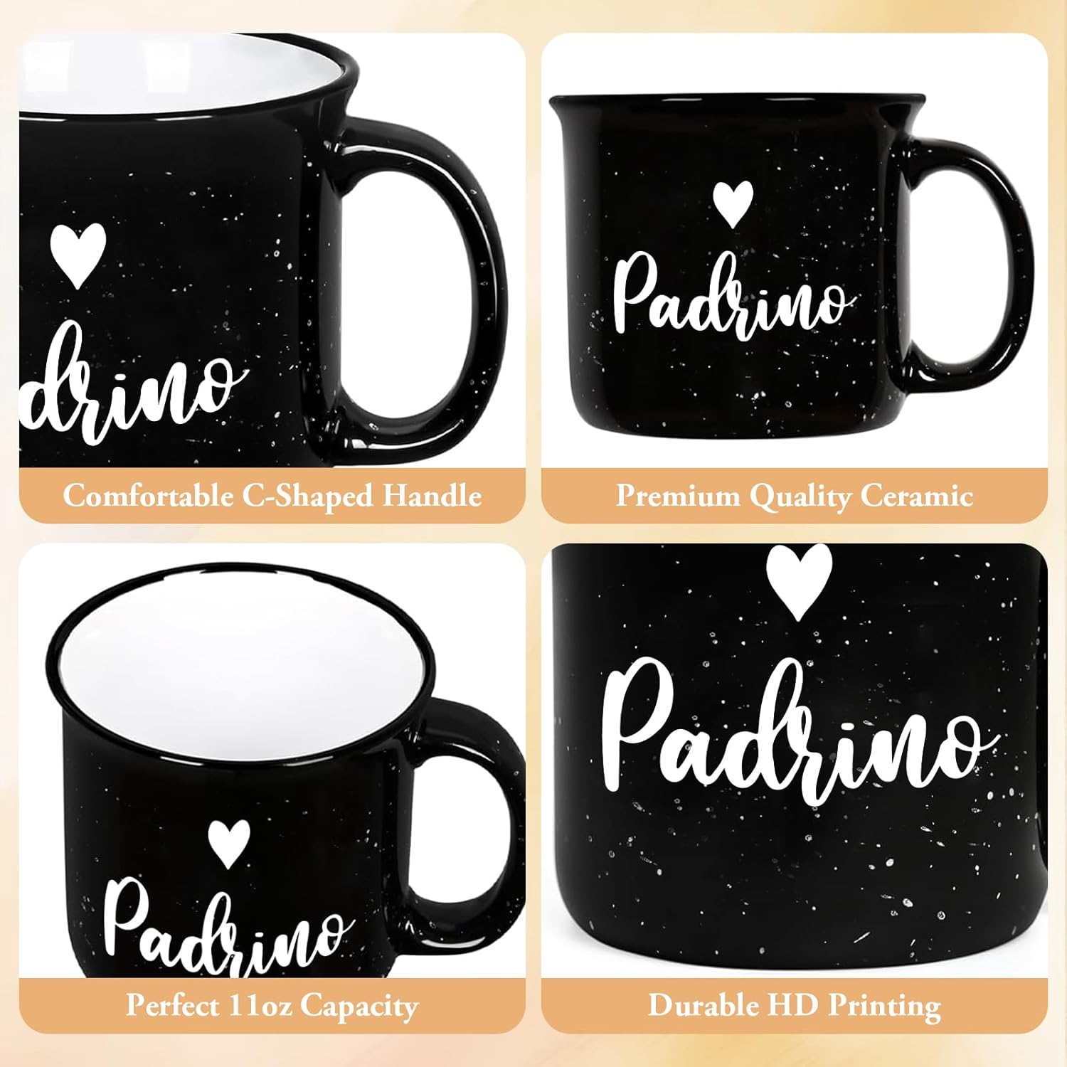 Physkoa Madrina y Padrino Proposal Gift – 11oz Coffee Mug Set, ¿Quieren Ser Mis Padrinos de Bautizo?, ¿Quieres Ser Mi Madrina o Padrino?, Madrina Proposal Gift for Baptism or First Communion - Image 4