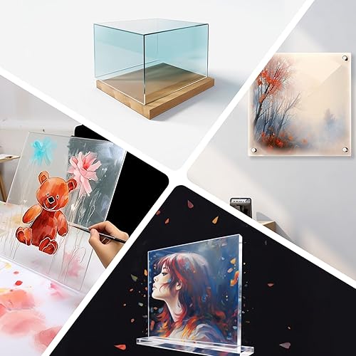 Miniatura 5 de Paquete de 5 láminas acrílicas de plexiglás fundido transparente de 12 x 8 pulgadas, panel cuadrado de 18 pulgadas de grosor (0.118 in) de plástico