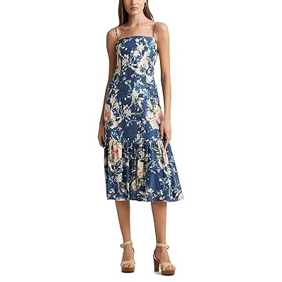 Lauren Ralph Lauren Floral Linen Blend Sleeveless Dress Women