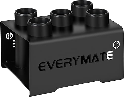 Miniatura 8 de EVERYMATE Soporte vertical para mancuernas: soporte giratorio para el suelo, soporte de barra resistente, soporte para barras olímpicas de 2 B