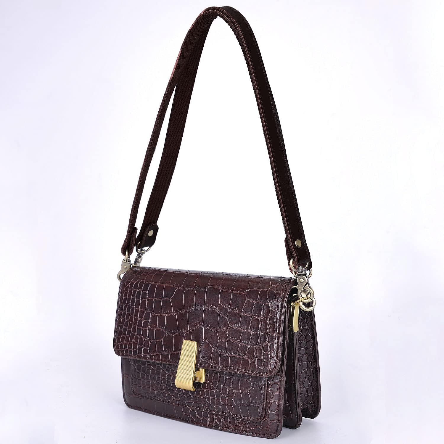 VanEnjoy Pair Genuine Leather Purses Strap Sewing Canvas Backing Bag Handles Replacement - Image 5