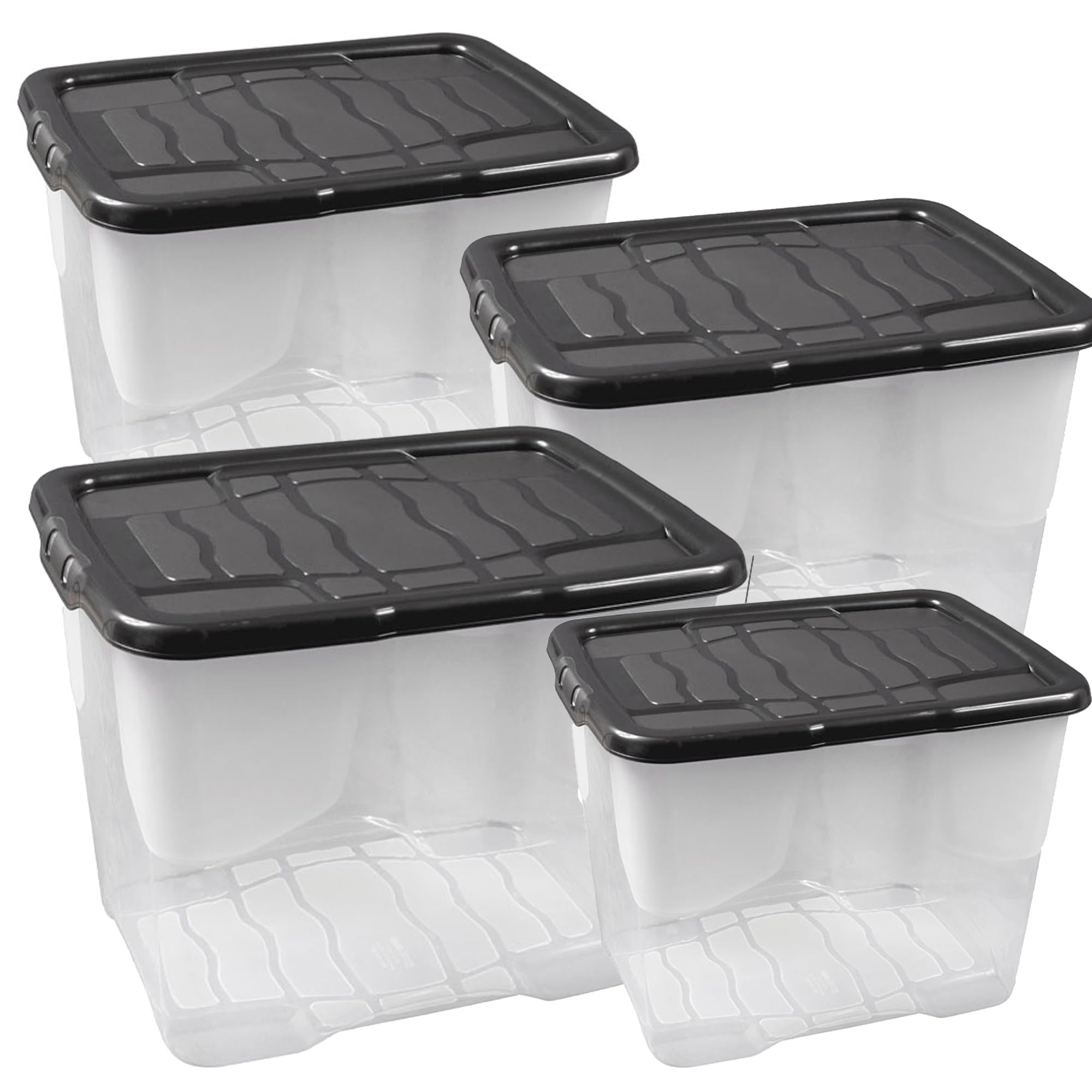Storm Trading Group 3 X Large Black Open Fronted Black Plastic Stacking Crates For Order PickingIndustrialGarage  & Kitchen from B&Q