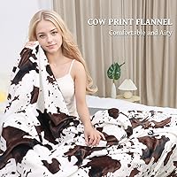 Vista 32 de Fleece Blanket King Size - Oversized Soft Plush Cow Print Throw, Full Size Blankets for Bed & Couch - Lightweight Cute Country Home Decor