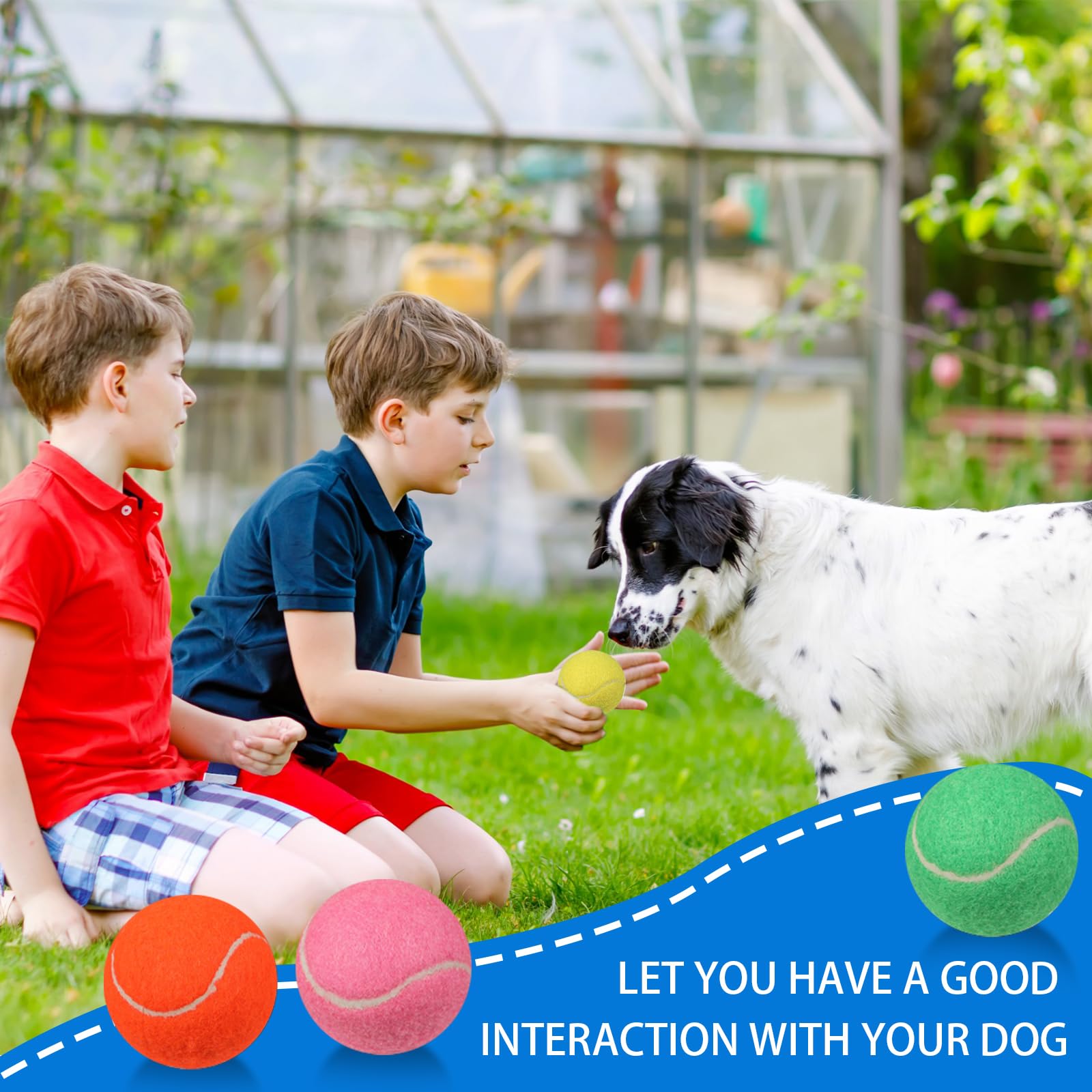 Liliful 50 pelotas de tenis chirriantes para perros de 2.5 pulgadas para jugar a mascotas, perros medianos y grandes, pelotas de cachorro para entrenamiento, juguete de pelota de perro con chirriador
