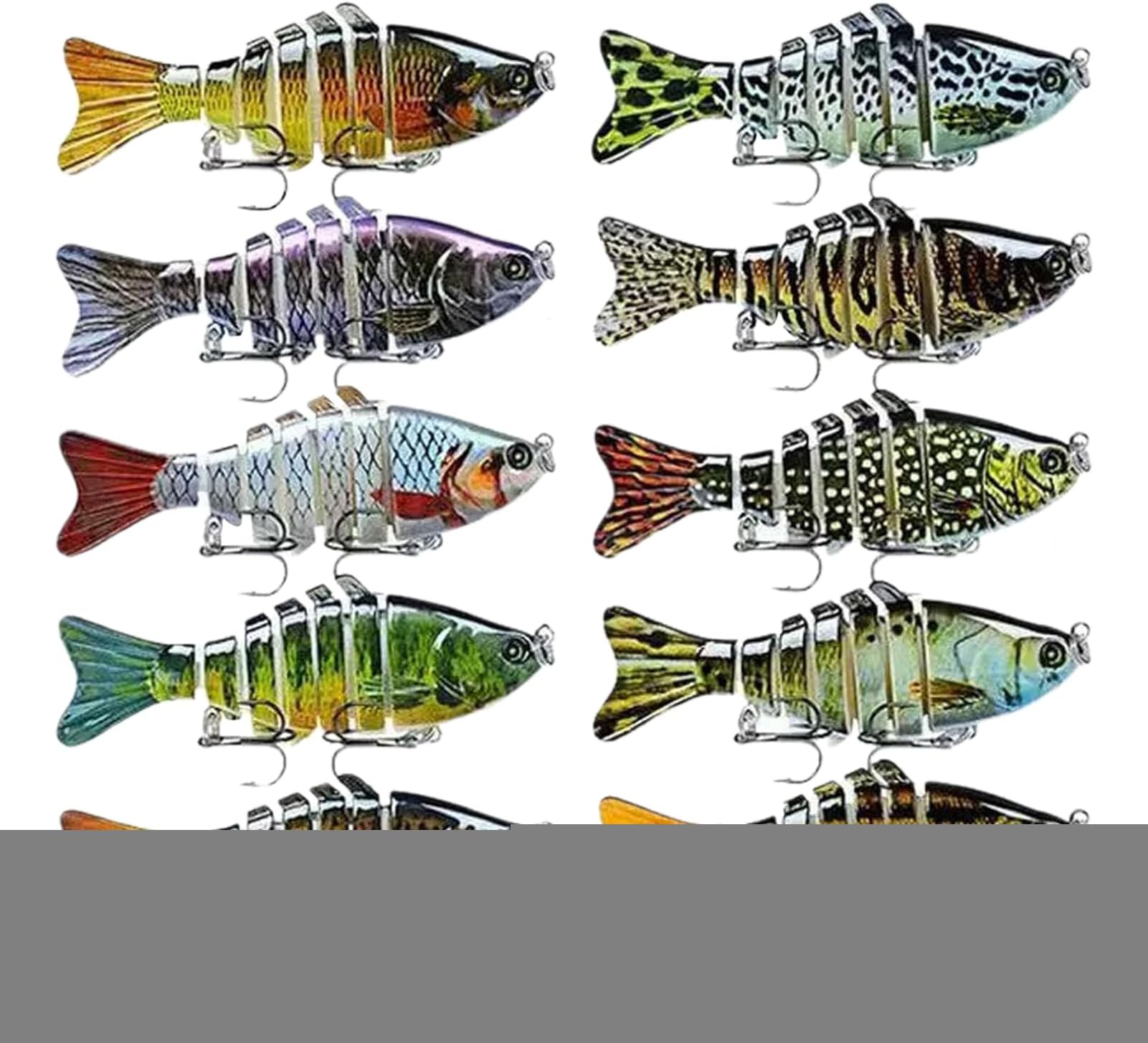 Swimming Fishing Lure, Tackle Bass Fishing Swimbaits - Versatile Realistic Fake Catching Lures for Catfish Pike Crucian Carp Sea Bass Attraction