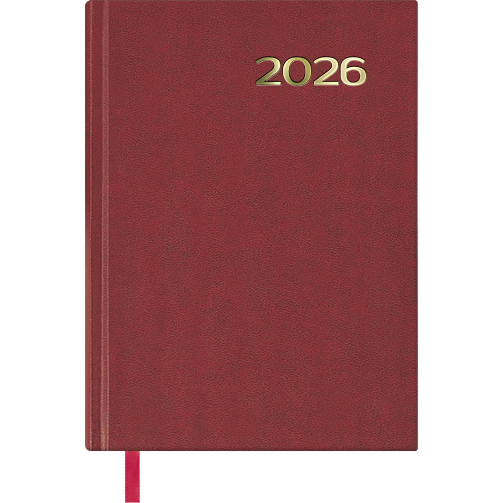 Dohe - Diary 2026 Portuguese - Day per Page, A5 Size (14x20 cm), Hardcover, 12 Months January to December, Annual Planner with Bookmark - Sintra Burgundy