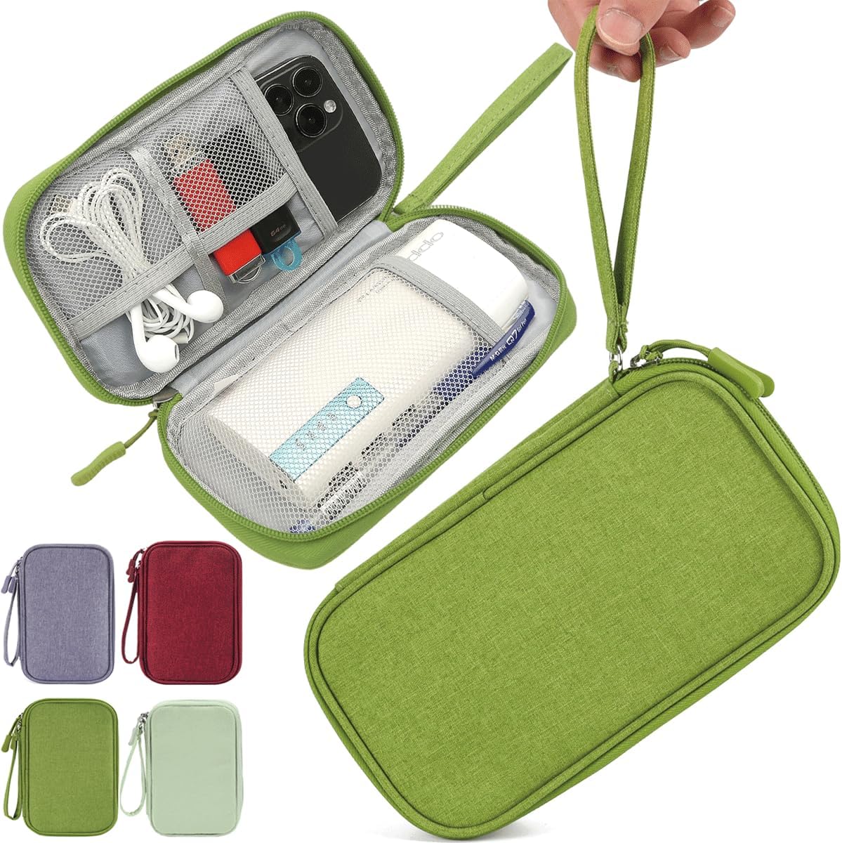 Electronics Organizer Travel Case, Travel Cable Organizer Bag Pouch Electronic Accessories Carry Case Waterproof Electronic Bag for Cable, Cord, Charger, Power Bank, Earphone (Green) Electronics Organizer Travel Case, Travel Cable Organizer Bag Pouch Electronic Accessories Carry Case Waterproof Electronic Bag for Cable, Cord, Charger, Power Bank, Earphone (Green)