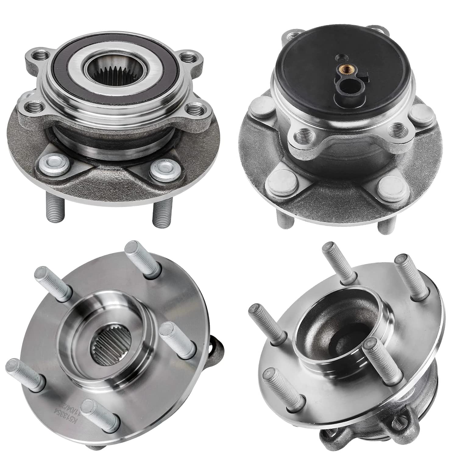 Detroit Axle - 4pc Front and Rear Wheel Bearing Hubs for Mazda 3, 3 Sport