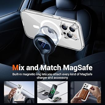 for iPhone 16 Pro Case with Screen Protector Clear | Compatible with Magsafe, Anti-Yellowing, Military-Grade Protection, Shockproof Slim Magnetic Phone Case,6.3