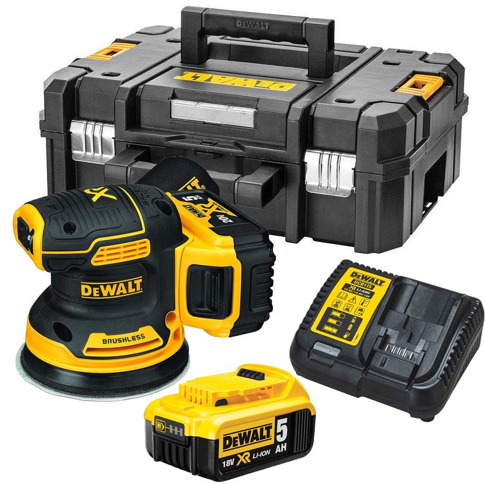 DEWALT DCW210P2-QW Sandpaperdora Rotorbital Sin Escobillas XR 18v Con 2 Baterias Li-ion 5.0ah for DIYers & professionals, made for cutting and finishing jobs, 18v, 5.0ah, single unit