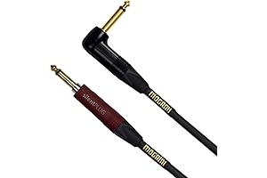 Mogami GOLD Series 18R Straight to Right Angle Inst Silent Guitar Instrument Cable