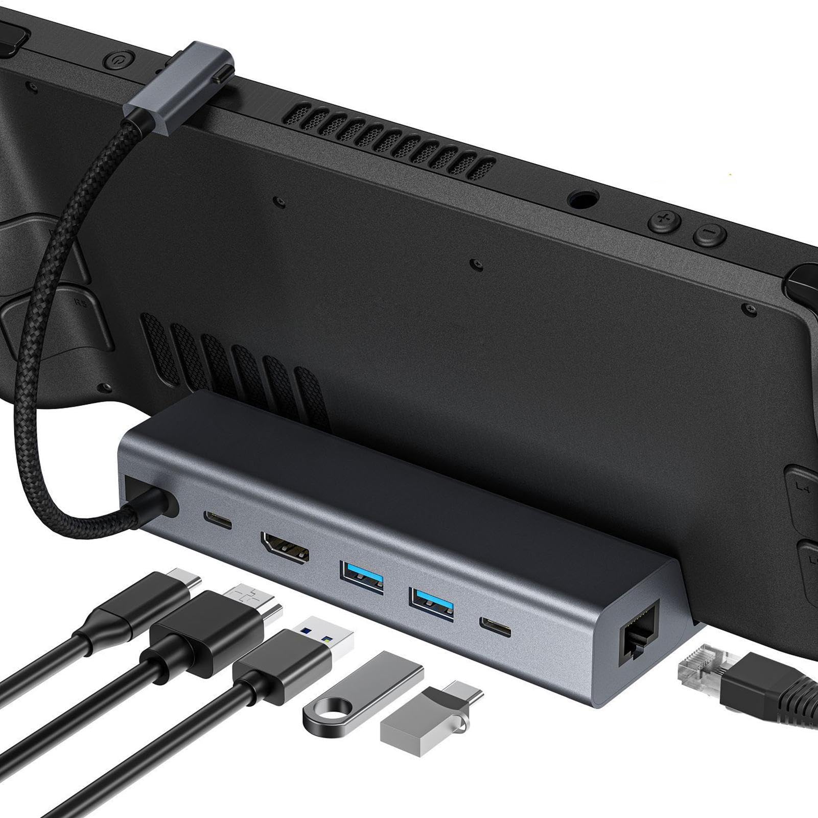 Docking Station per notebook, Docking Station 6 in 1 - Docking Station Hub per 2 Porte USB 3.0, Ricarica PD DA 100 W, USCITA HD 4K 2.0
