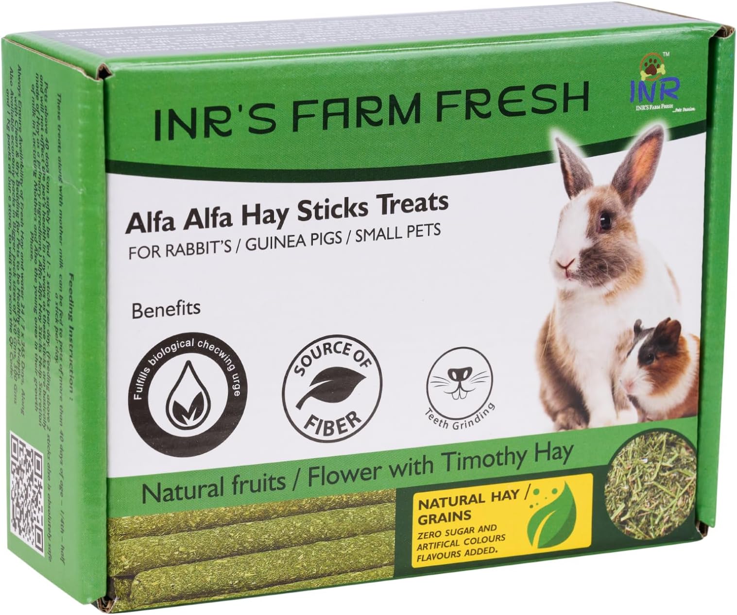 Alfa Alfa Hay Stick Treats for Rabbits // Guinea Pigs // Hamsters // Other Small Pets (125 GMS Pack)
