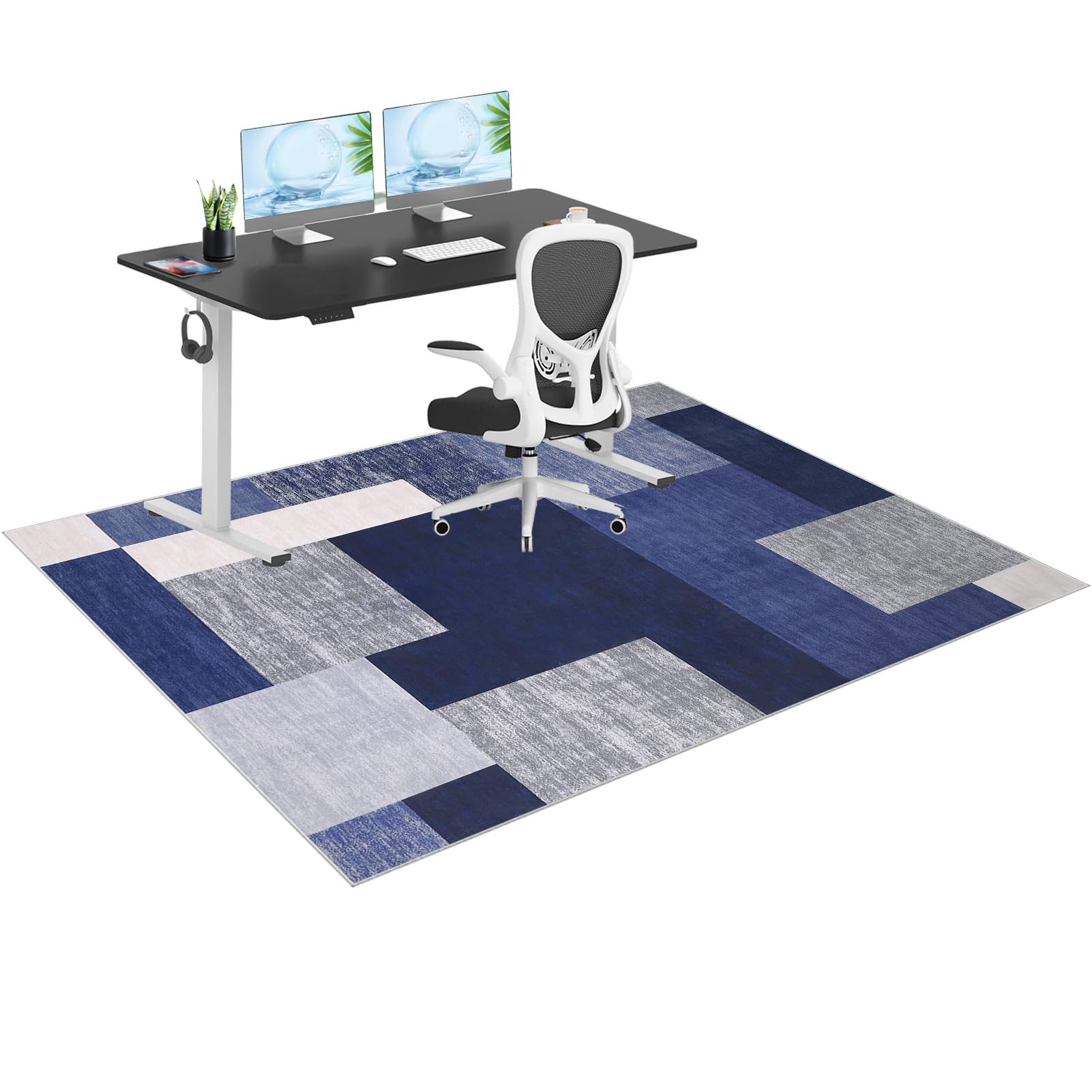 GmyoieqI Carpet Floor Protector For Office Chair Heavy Duty Office Chair Mats for Carpeted and Hardwood Floor, Non-slip Gaming Chair Mat, Multi-Purpose Computer Desk Chair Mat Large 180 x 230 cm