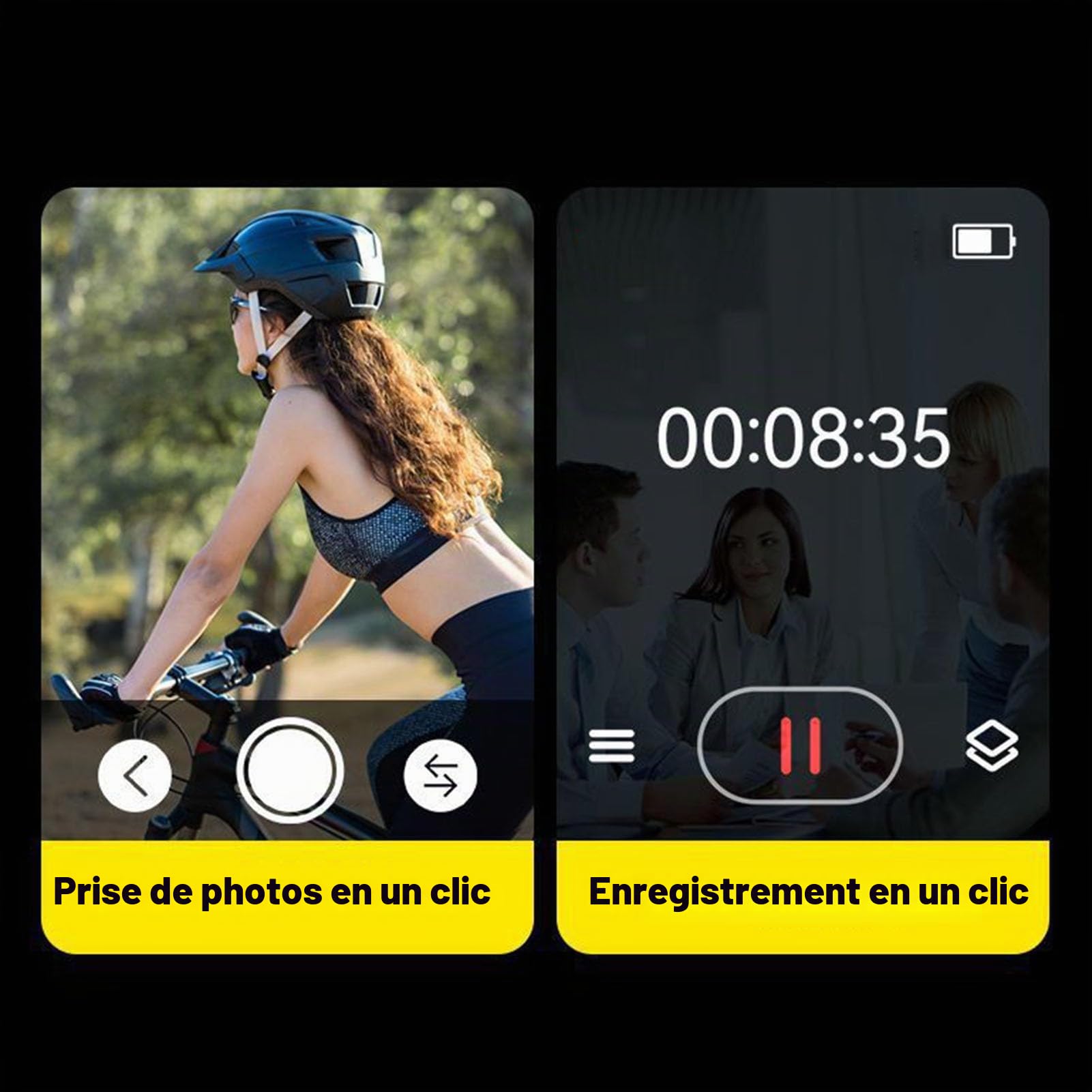 Lecteur MP3 Bluetooth 5.4 Sportclip Lecteur de Musique à écran Tactile de 2,0 Pouces avec Caméra pour Le Sport, MP3 avec Vidéo, Enregistreur, Photo,