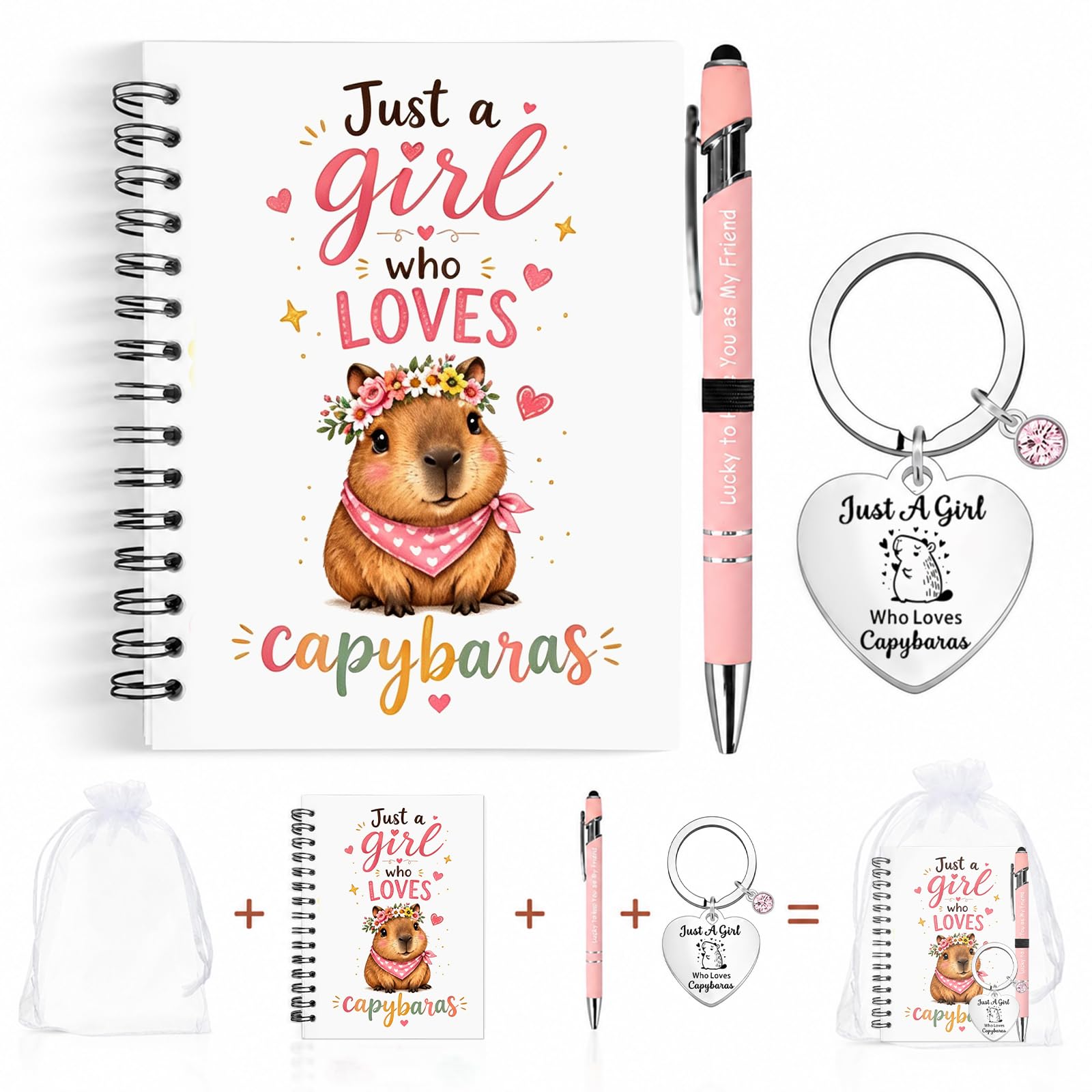 Zipplunk Capybara Gifts for Girls, Adorable Animal Stationery Set