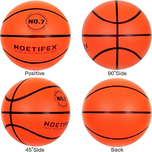 Miniatura 7 de Baloncesto silencioso con peso mejorado de 20.46 oz, pelota de entrenamiento silenciosa de alta densidad para interiores con caja de regalo,