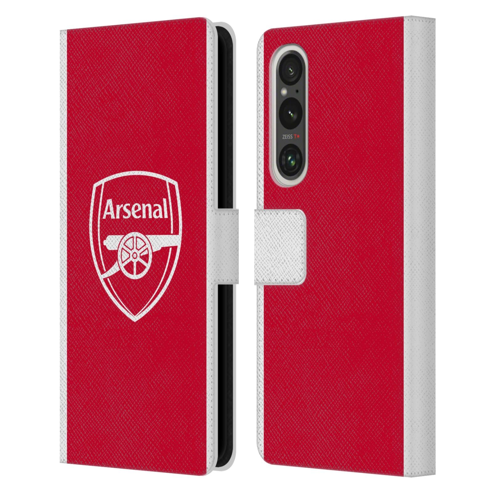 Head Case Designs Officially Licensed Arsenal FC Home 2025/26 Kit Leather Wallet Case Compatible With Sony Xperia 1 V 5G