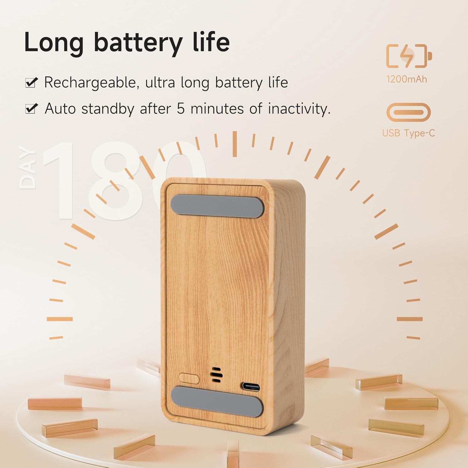 Visual Timer, Rechargeable Digital Hourglass Timer with LED Display