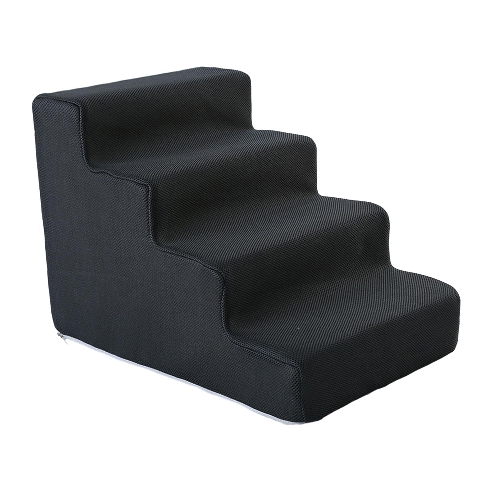 Escalera para Perros Pequeños con Peldaños Desmontables Tejido Resistente a Desgaste Cubierta Fácil de Quitar Y Material Antideslizante Adecuada para, 4 Pasos atrás