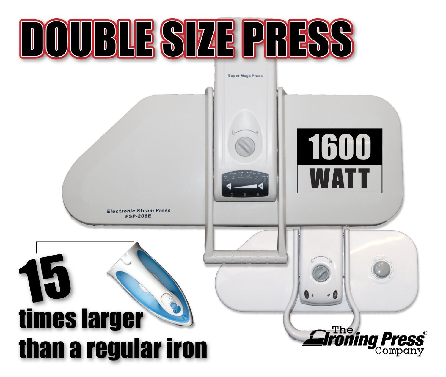Professionelle Dampfbügelpresse von Speedypress mit Ständer - Große (Doppelte) Größe - 80cm y 31cm (zzgl. Decke & Schaum im Wert von 45 € GRATIS)