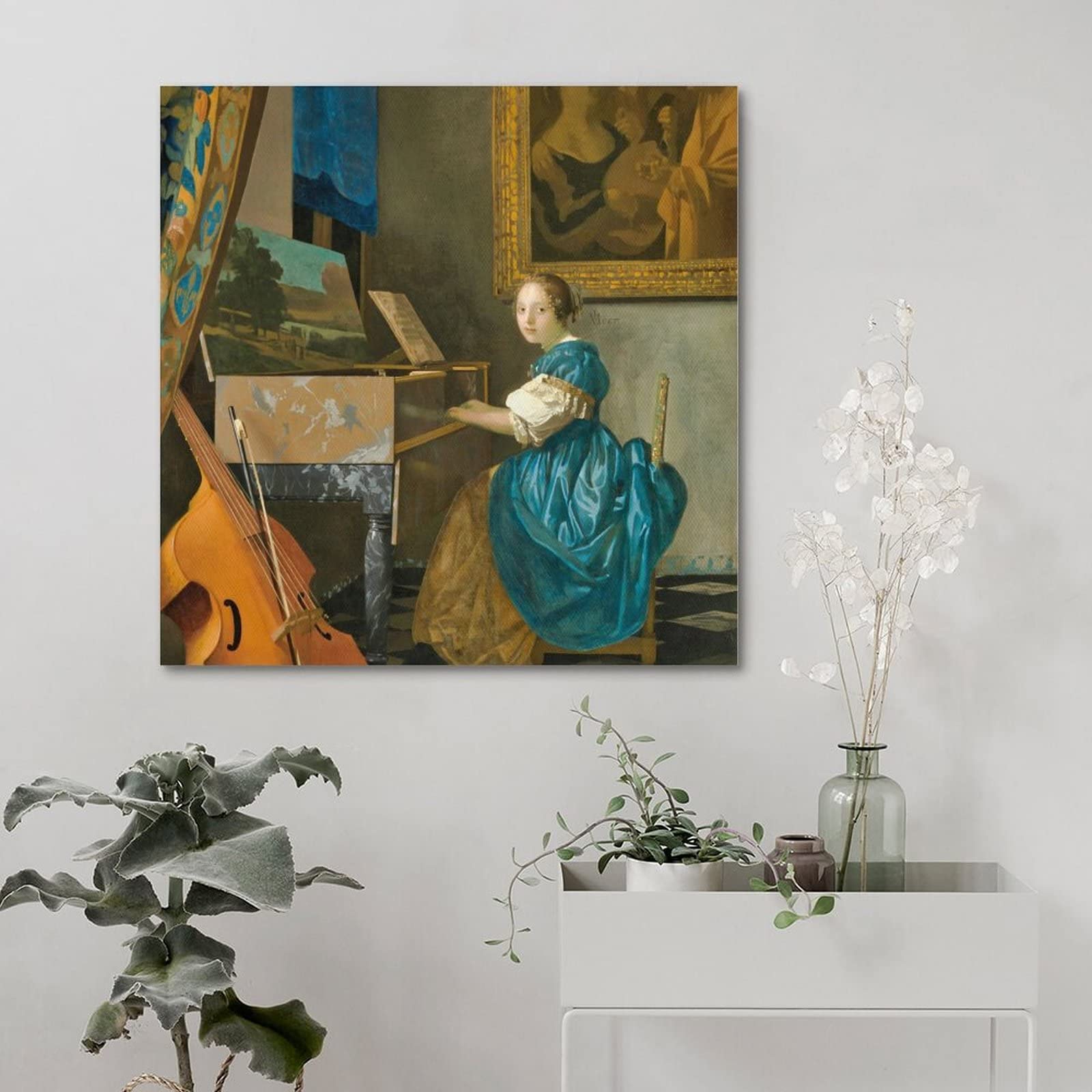 Amazon.co.jp: (ヴァージナルの前に座る女)Johannes Vermeer ヨハネス