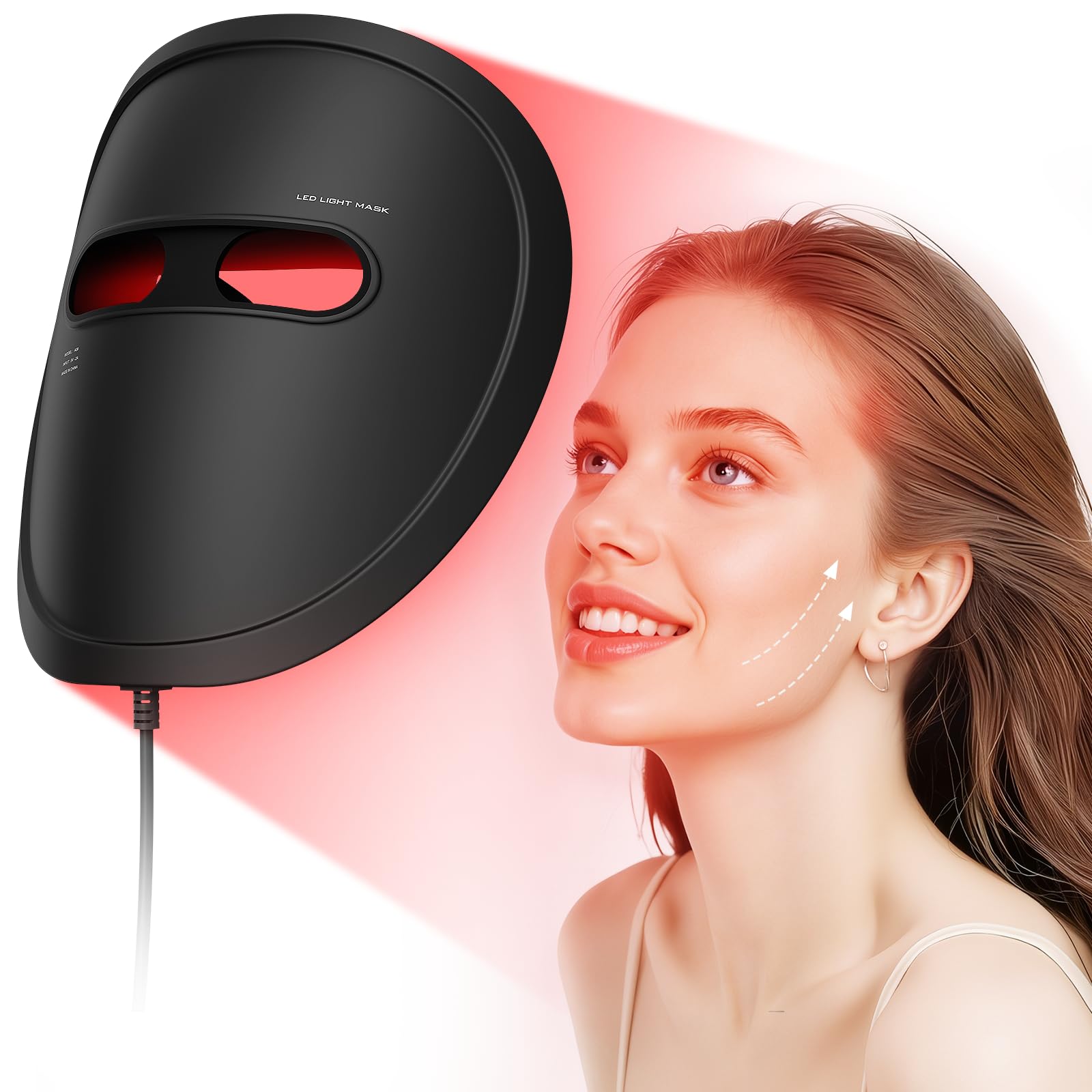 LED Face Mask Light Therapy Red Light Therapy for Face 4 Modes with Red Blue Near-infrared and Dual