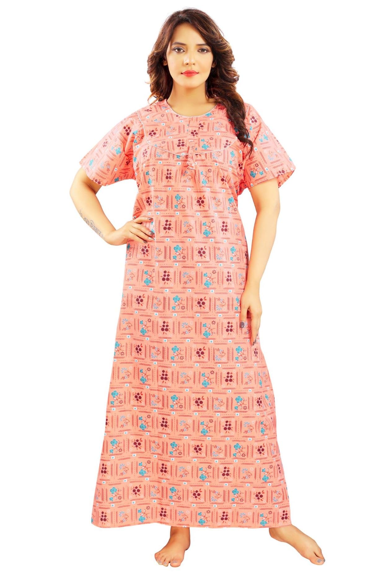 Women's Printed Cotton Nightdress Nighty - Pack of 1