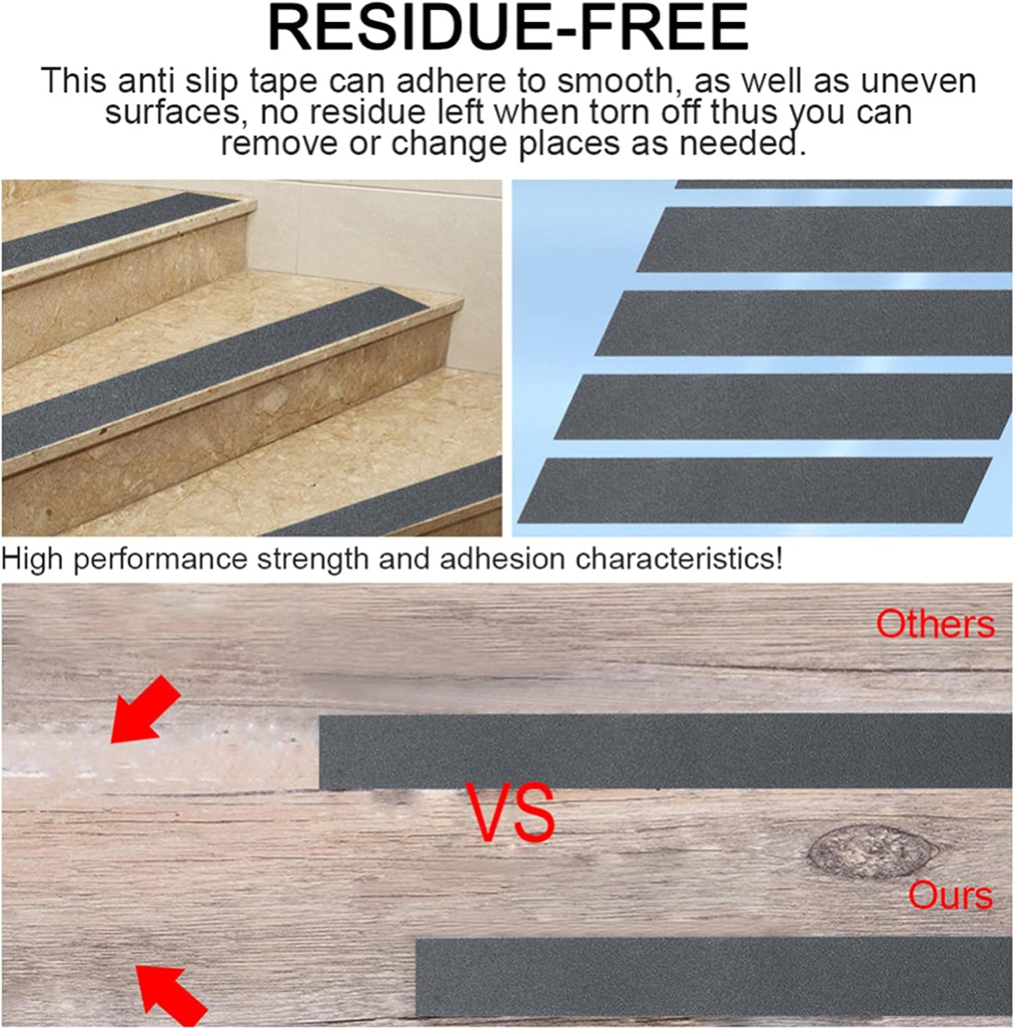 AIZYR High Traction Anti Slip Grip Tape - Waterproof Adhesive Stickers Mat for Outdoor/Indoor Steps Stairs Floor Ramps,Black and Yellow,5cm*5m