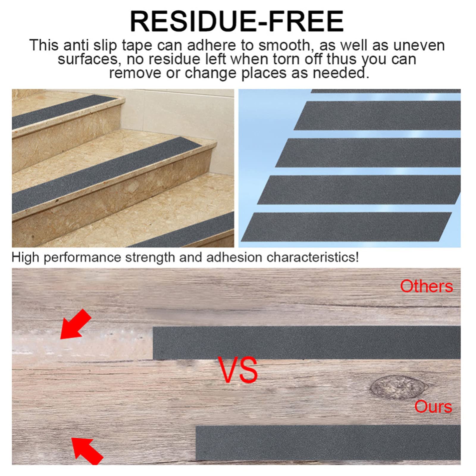 Cinta de Seguridad Antideslizante, Alfombrilla Adhesiva Impermeable for escalones Exteriores/Interiores, escaleras, rampas de Piso, Transparente(Grey,15cm*10m)
