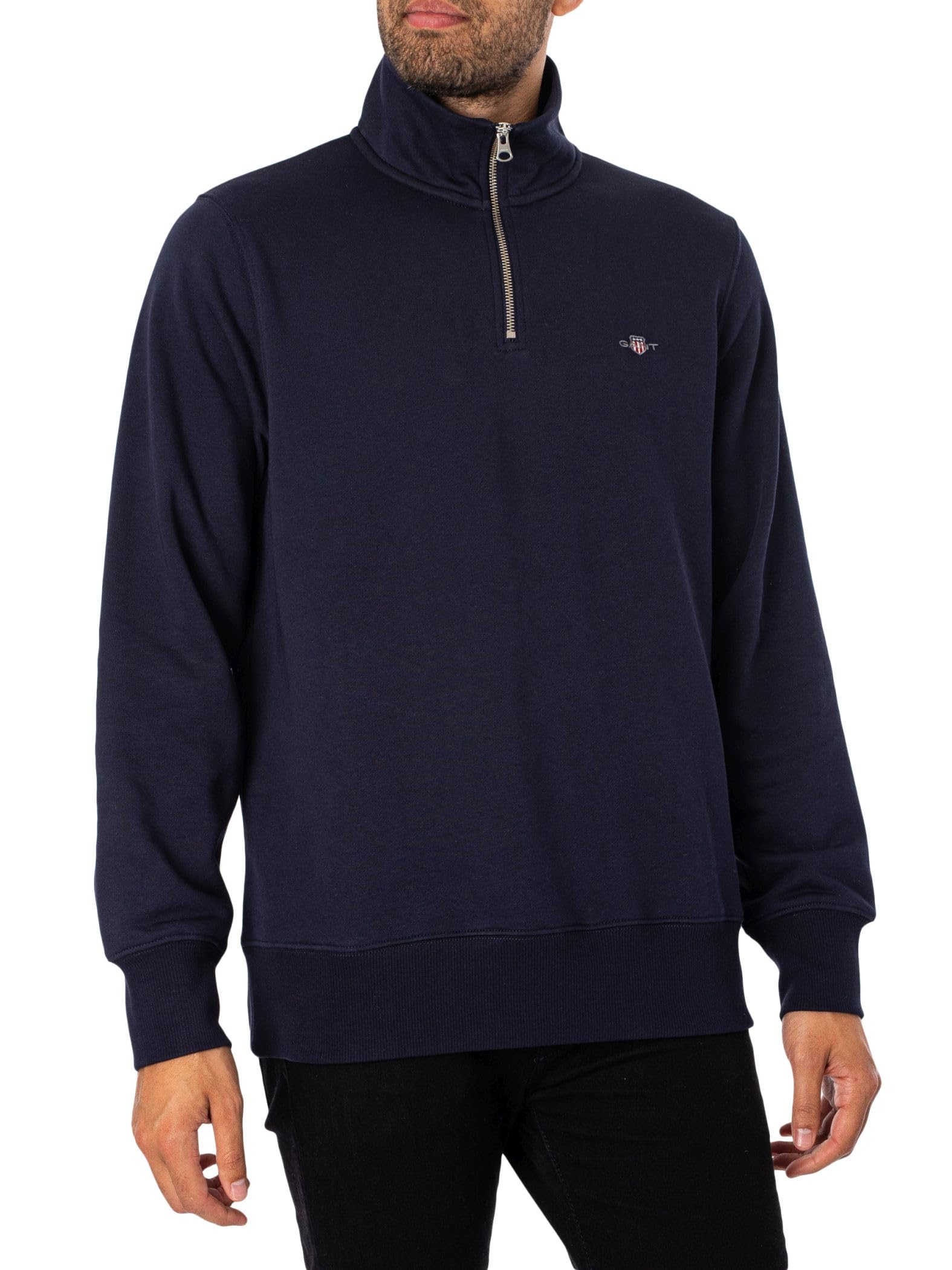 Gant Reg Shield Half Zip Sweat, Maglia Di Tuta Uomo, Blu ( Evening Blue ), Xl-image