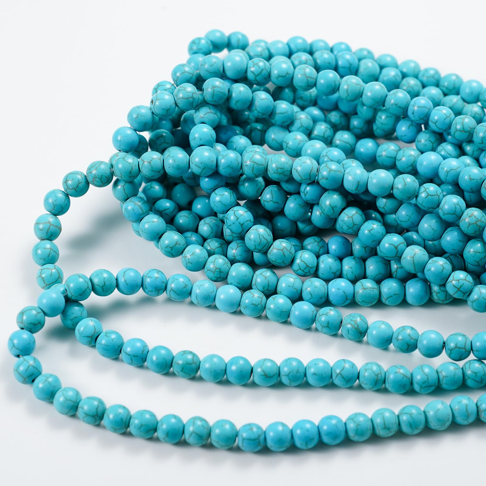 Perles rondelles à facettes turquoise bleues, 4 mm, perles turquoise