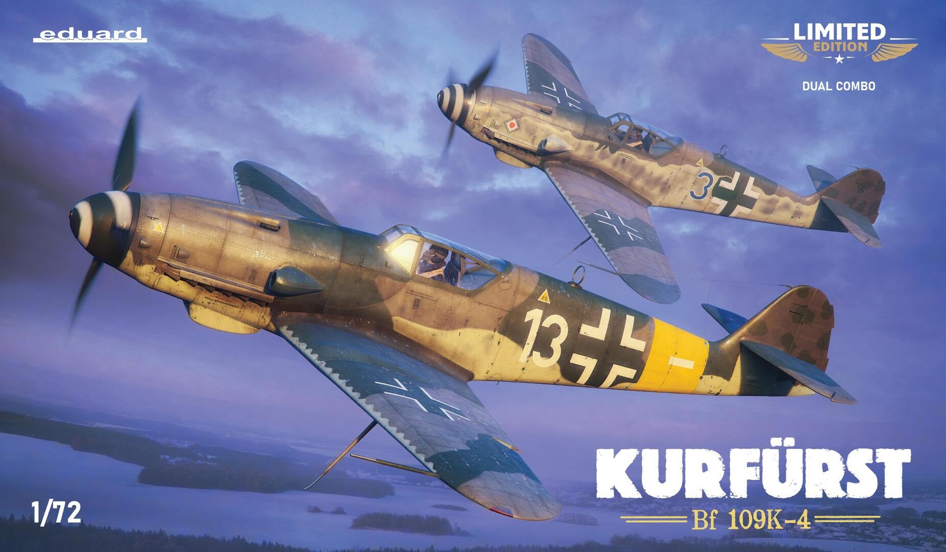 Edualdo 1/72 Dual Combo Limited Edition Coahurst Bf109K Modèle en plastique EDU2155