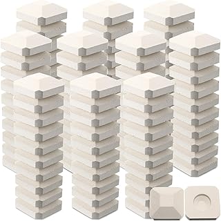 Baquler 100 Pcs Ceramic Briquettes for Gas Grill, BBQ Grill Heat Replacement Ceramic Bricks Plates Replacement for Even Heat Distribution, Reusable Bricks for Baker Chef Cooking Outdoor, 2 x 2 Inches