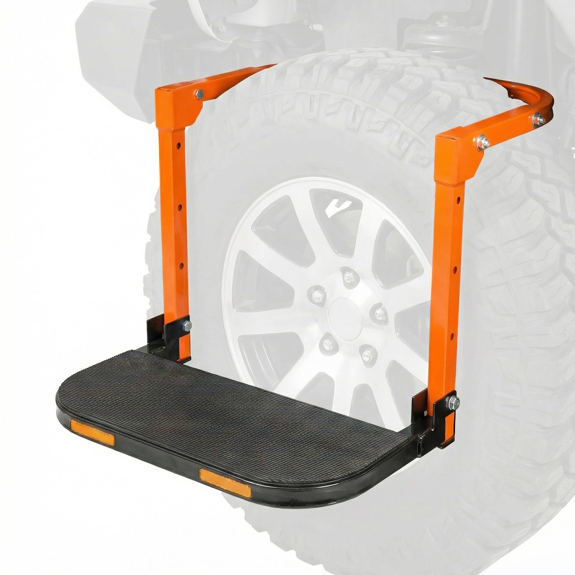 HEYOUTH Faltbare Schwere Reifenstufe für LKW, SUV und Wohnmobile, Verstellbar für Reifen von 10,2 bis 14,4 Zoll, Tragfähigkeit bis zu 300 Pfund, Erhabenes Antirutsch-Design, Orange