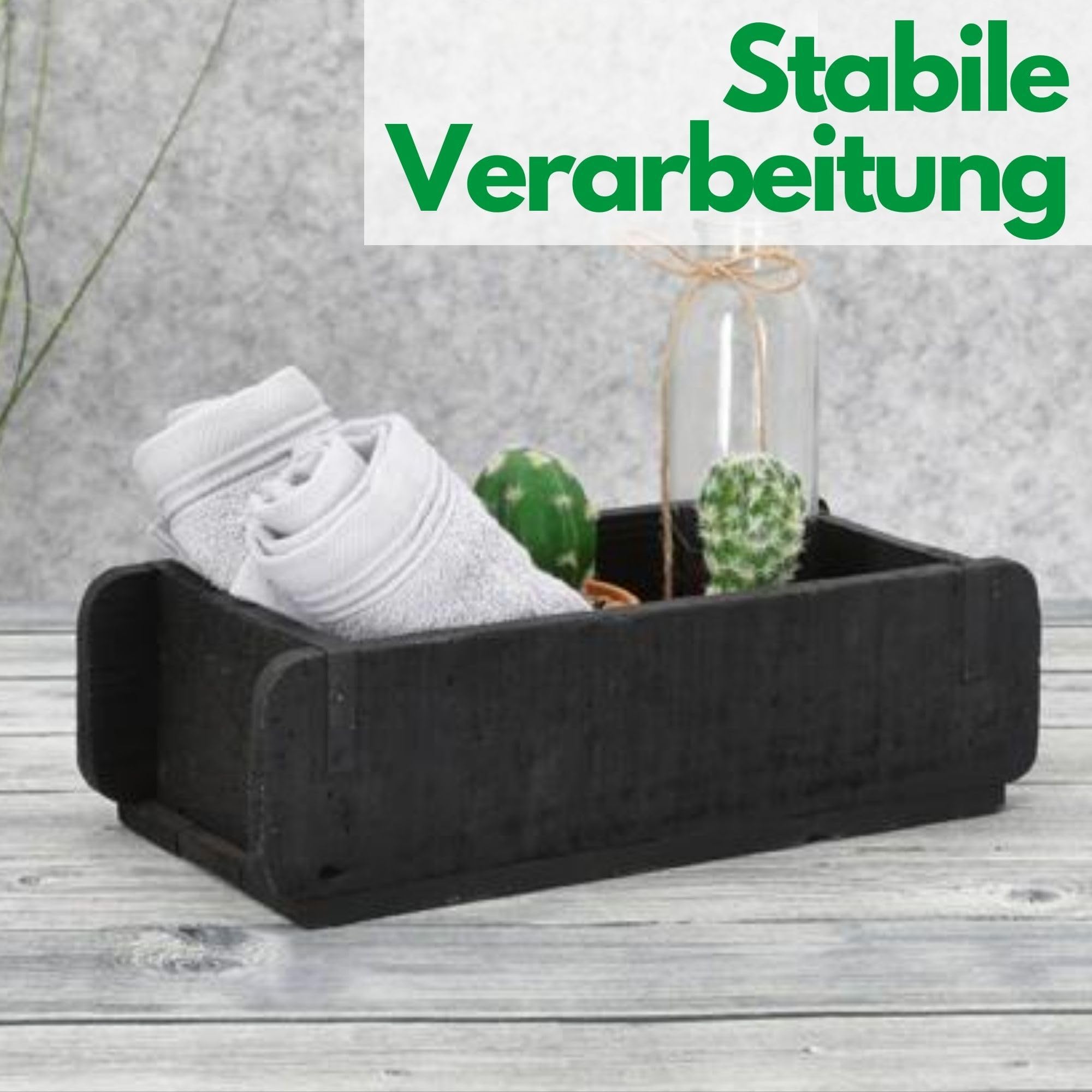 Novaliv 10 cajas de madera vintage negras, 30 x 15 x 10 cm, forma de ladrillo antiguo, de madera, una cámara, caja multiusos de madera reciclada, cada forma, una caja de regalo única