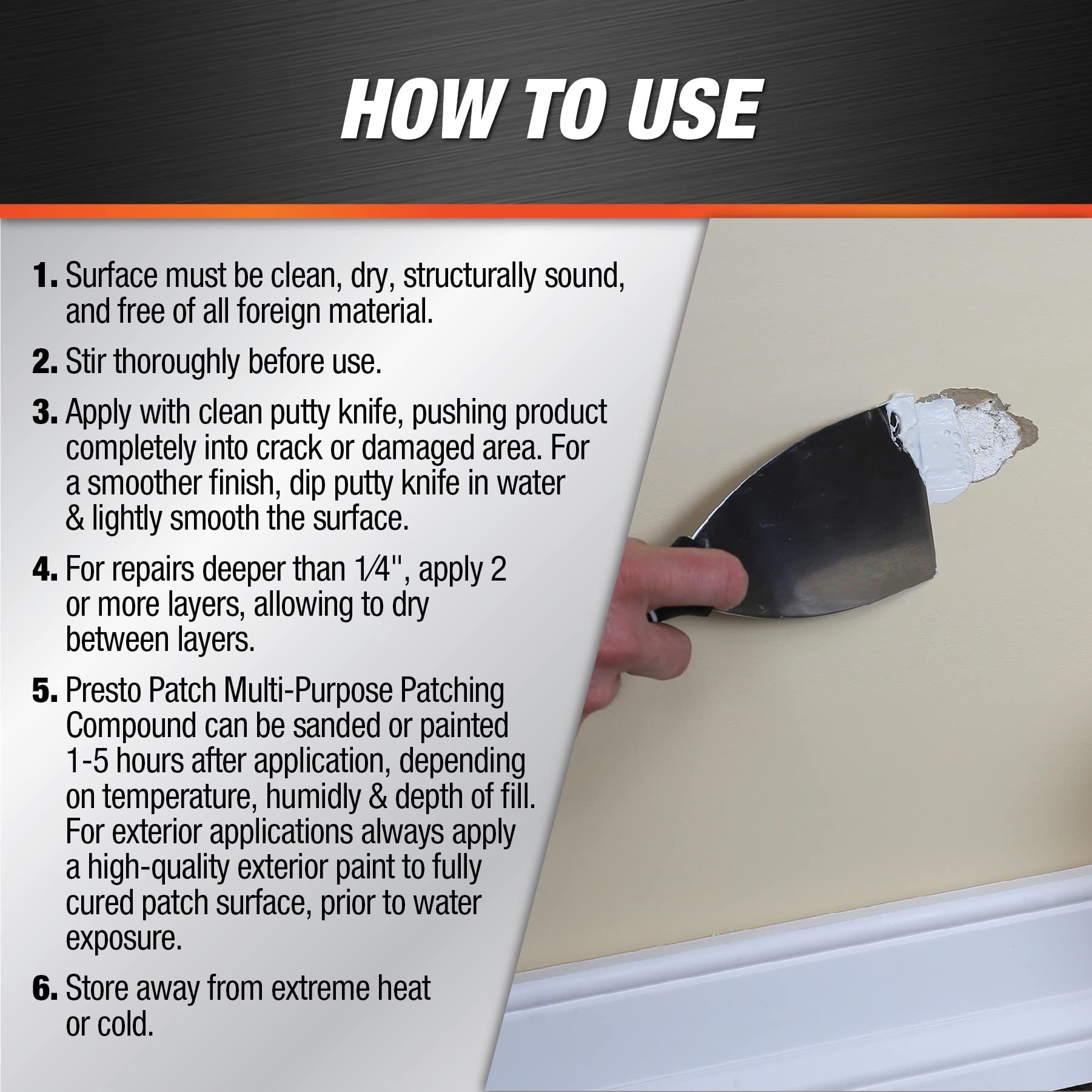 DAP Presto Patch Ready-Mixed Patching Compound - 1 Gallon Multi-Purpose Repair