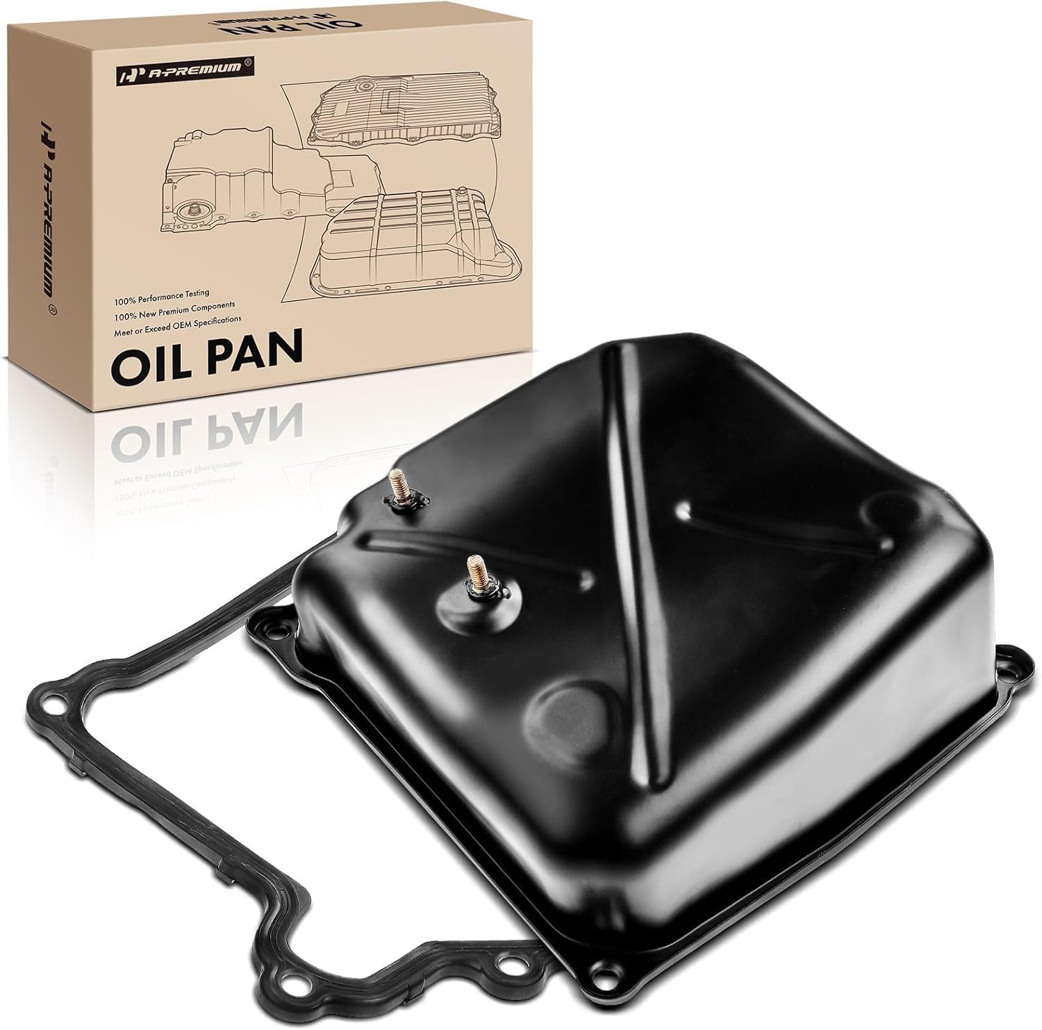 A-Premium Transmission Oil Pan with Drain Plug & Gasket Compatible with Volkswagen Jetta, Passat, Beetle, Golf, CC, Eos, Golf R, Golf SportWagen, GTI, R32 & Audi A3, A3 Quattro, S3, TT, TT Quattro