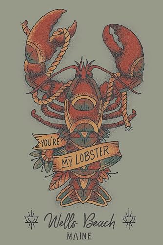 Wells Beach, Maine, You're my Lobster, Lobster Tattoo (36 x 54 pulgadas, póster de viaje para decoración de pared)