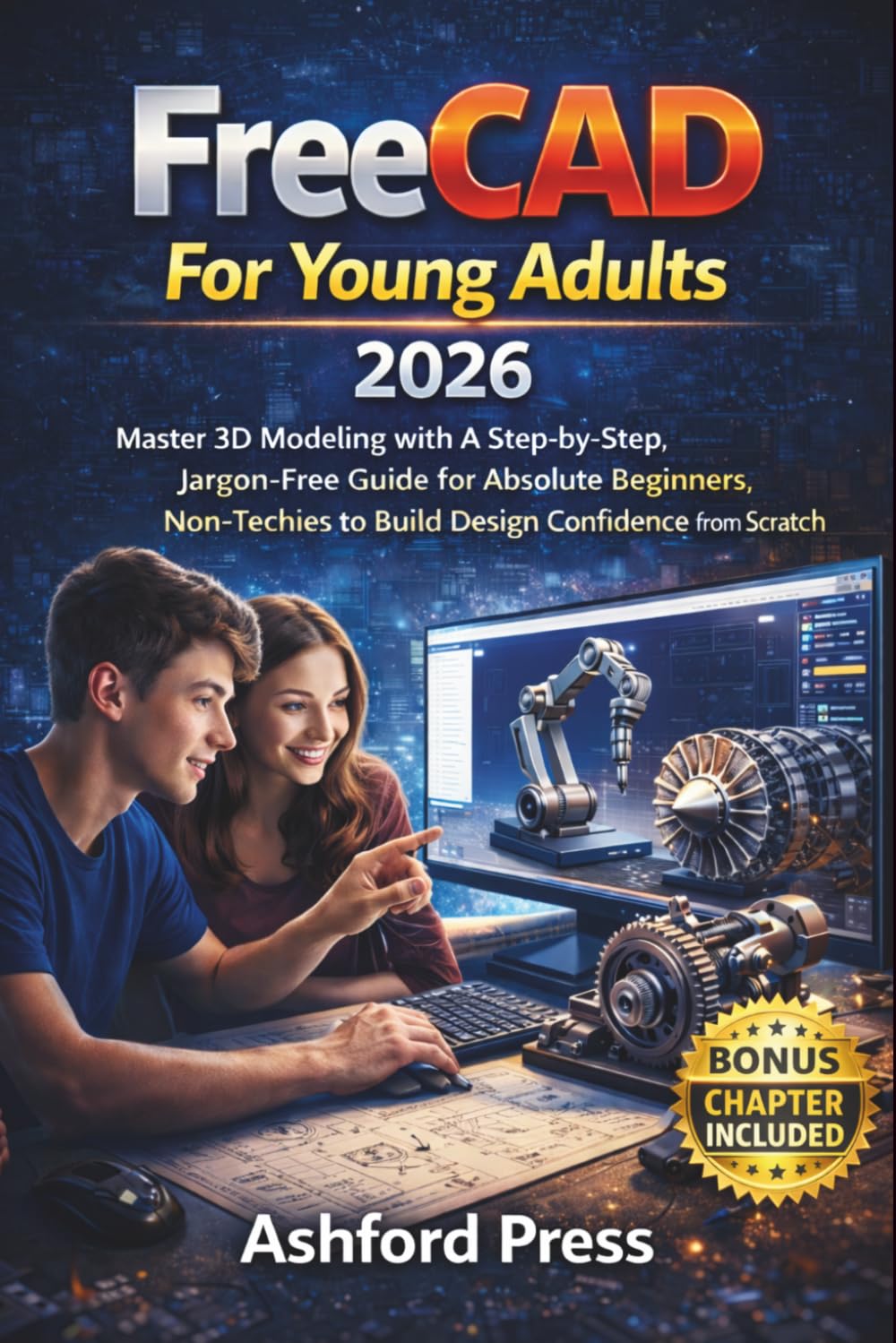 FreeCAD For Young Adults 2026: Master 3D Modeling with A Step-by-Step, Jargon-Free Guide for Absolute Beginners, Non-Techies to Build Design Confidence from Scratch (FULL-COLOR)