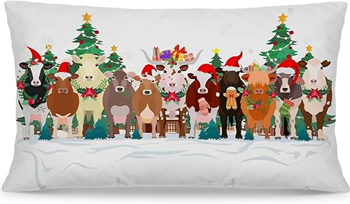 Miniatura 1 de Fundas de almohada de vaca de las tierras altas de 18 x 18 pulgadas, decoración de vaca de las tierras altas, almohada de vaca, decoración de