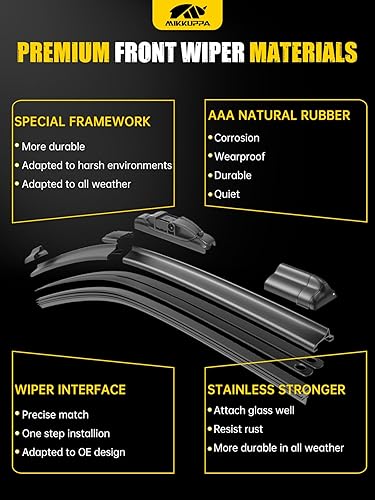 Vista 170 de MIKKUPPA Limpiaparabrisas de 26 pulgadas + 23 pulgadas + 12 pulgadas, repuesto para Mercedes-Benz 2013-2016 GL350 GL450, 2012-2015 ML350 ML550 ML63