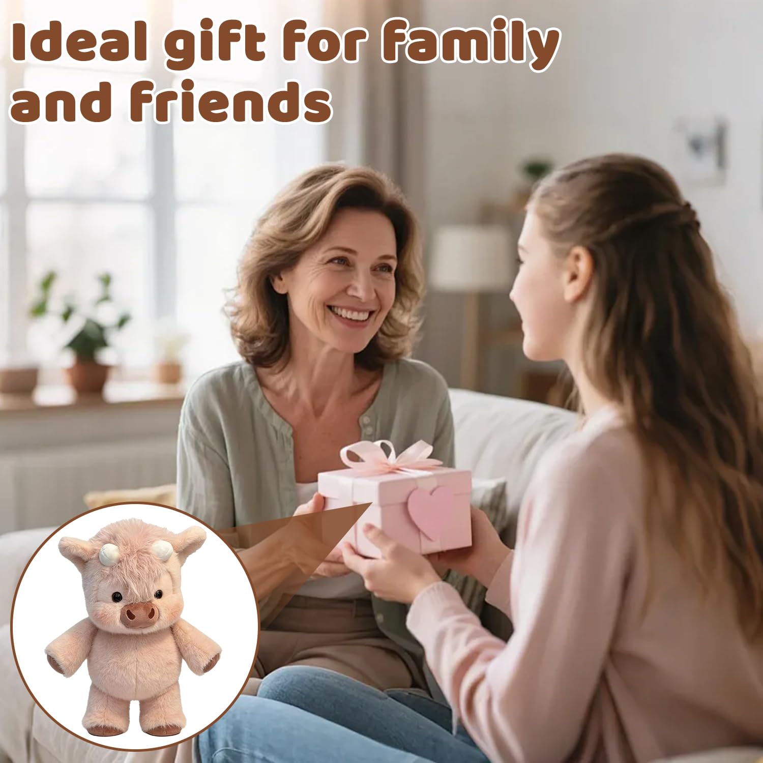 Peluche Che Corre, Peluche Di Cinghiale, Pe-luche Cinghiale Che Corre, Pe-luche Vitello Che Corre, Running Cow Plush, Mucca Morbido Pelu-che, Pelu-che Highland Cow, Regalo per Fan e Famiglia (M4)