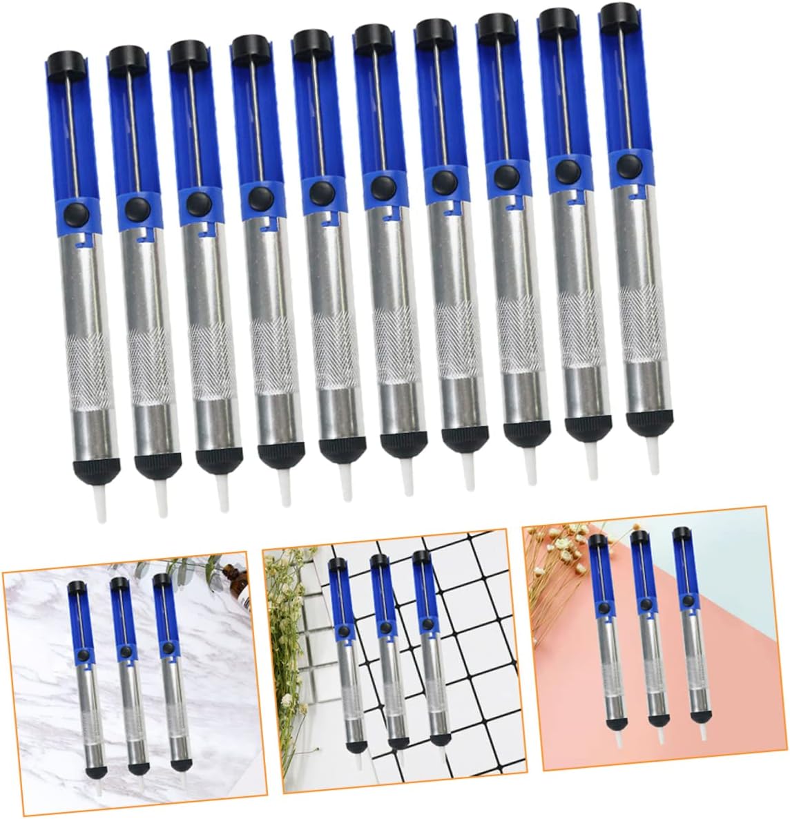 10pcs Desoldering Vacuum Pump High Pressure Solder Sucker Tool for Easy Solder Removal Left Right Handed Design for Pcb and Electronic Repairs