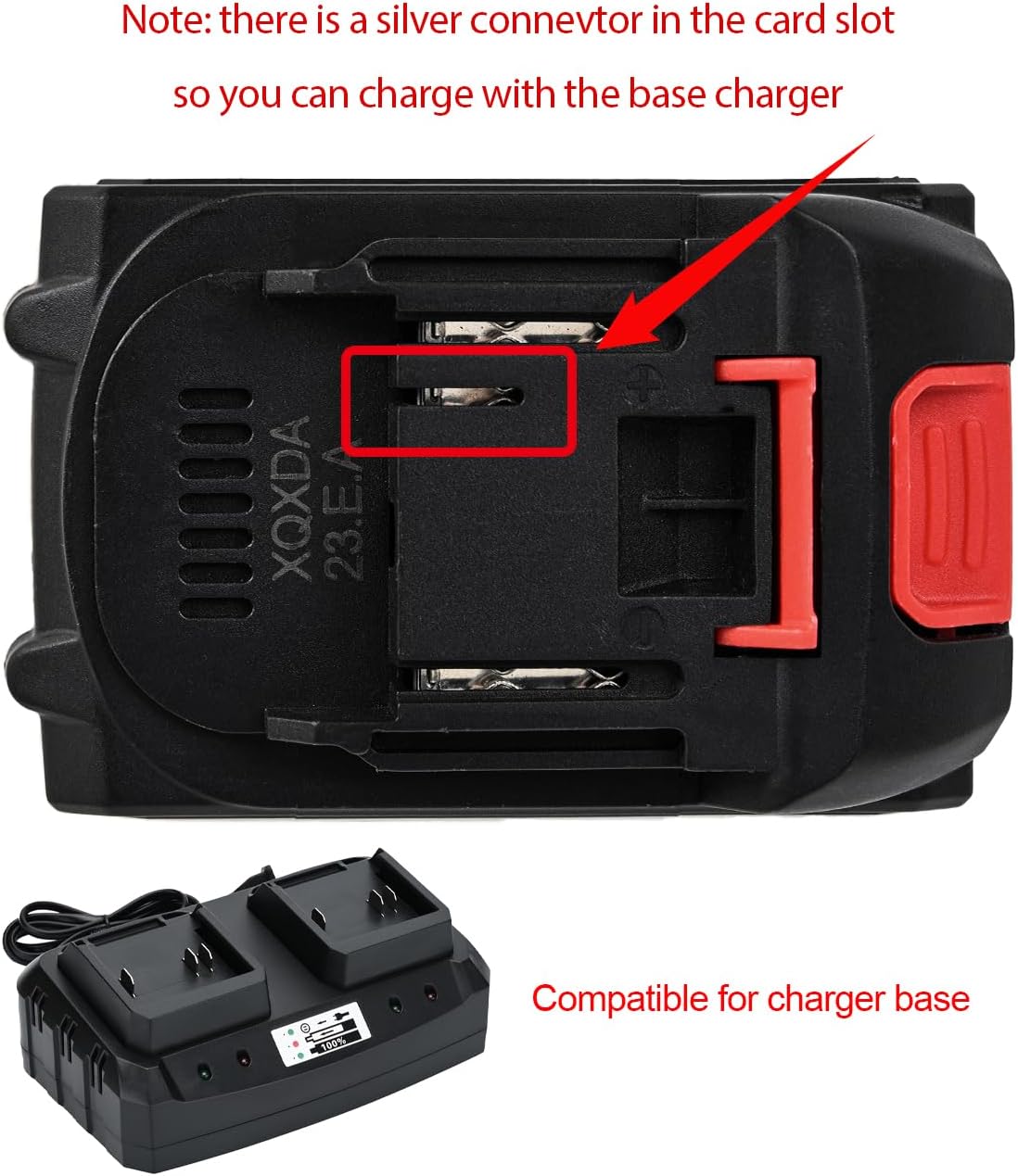 21v Lithium Battery - 2.0 Ah Battery with Charger Cord Compatible for Mini Chainsaw - Image 6