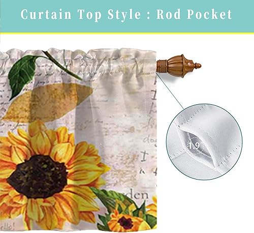 Miniatura 22 de Cortina cenefa, patrón japonés floral, cortinas de cocina, con bolsillo para cortina, cenefa de tratamiento para ventana de baño, 42 x 18 pulgadas