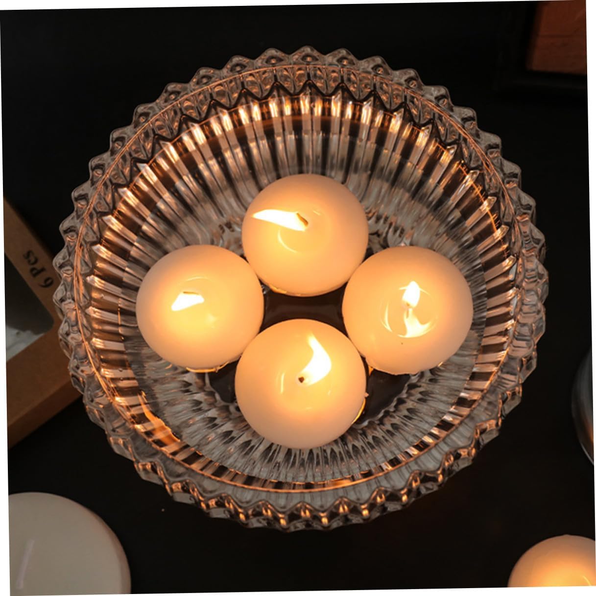 6pcs Unscented Small Floating Tea Candles 4.5x2.5cm Compact Decorative Wedding and Party Candles for Romantic Dinner and Festival Decorations