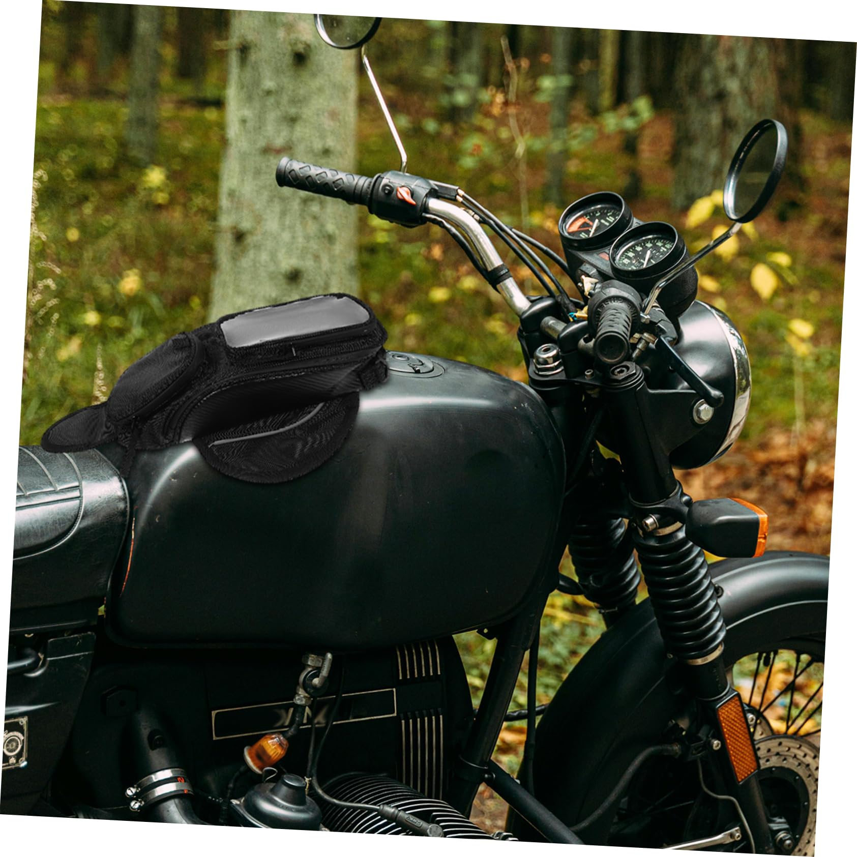 Borsa da Serbatoio Moto, Fissaggio Magnetico, Grande Capacità, Accesso Rapido, Nero per Riding