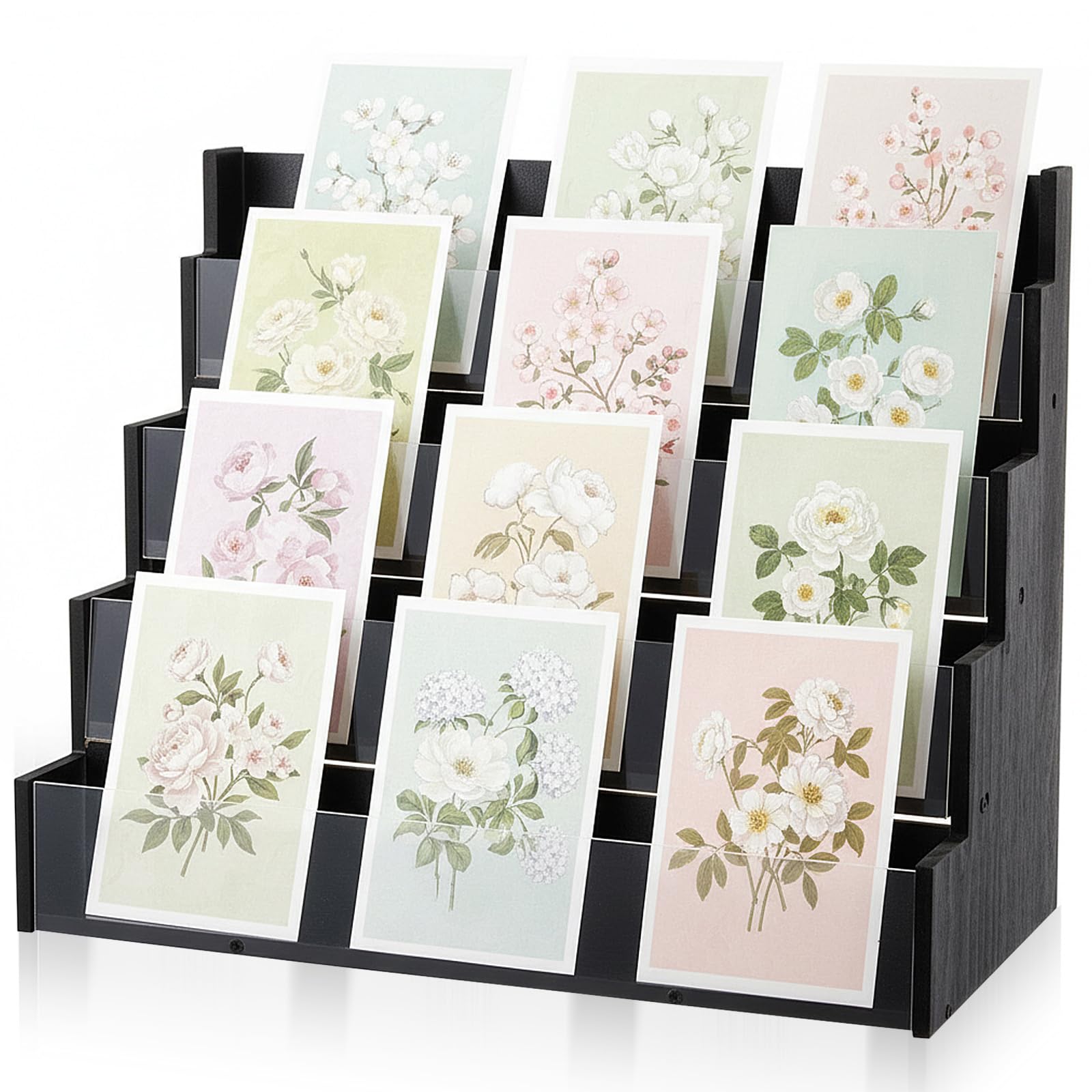 Photo 1 of Yuntau 4 Tier Greeting Card Display Stand, Black